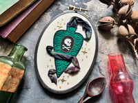 Image 6 of Pointed Poison Bottle Mix Media Embroidery Hoop 6½ x 4" 