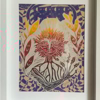 Image 5 of Holy Holly Rainbow Man mini screen print A5 framed collage