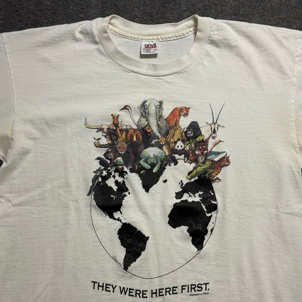 Image of 1990s Animal World They Were Here First Graphic Tee (XL)