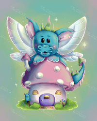 Image 1 of Lil' Ember Shrooms Full Size Diamond Painting by Amanda Hicks