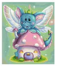 Image 2 of Lil' Ember Shrooms Full Size Diamond Painting by Amanda Hicks