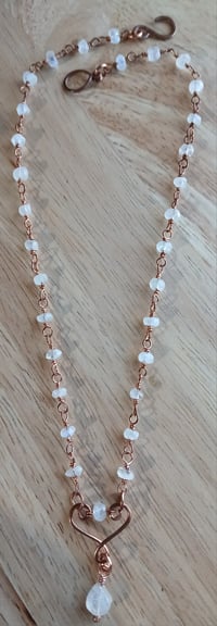 Image 1 of Rainbow Moonstone Copper 16" Choker💗