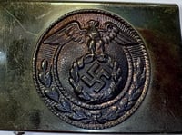 Image 2 of WW2 (Nazi Germany) SA Youth Brass Belt Buckle - Small Size (**RARE**)
