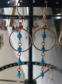 Image 3 of Apatite Copper Hoops🩵