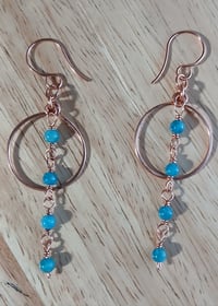 Image 1 of Apatite Copper Hoops🩵