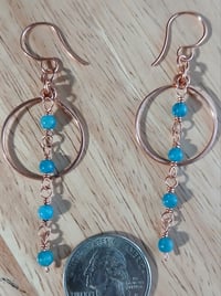 Image 2 of Apatite Copper Hoops🩵
