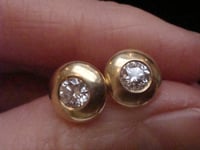 Image 5 of 18CT 0.60CT H COLOUR BRILLIANT CUT DIAMOND STUD EARRINGS FOR PIERCED EARS