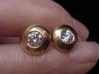 Image 7 of 18CT 0.60CT H COLOUR BRILLIANT CUT DIAMOND STUD EARRINGS FOR PIERCED EARS