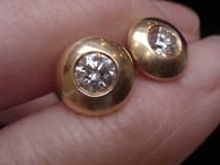 Image 9 of 18CT 0.60CT H COLOUR BRILLIANT CUT DIAMOND STUD EARRINGS FOR PIERCED EARS