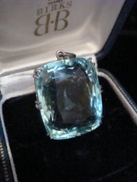 Image 2 of EDWARDIAN PLATINUM LARGE SUPERIOR NATURAL AQUAMARINE PENDANT 25.00CT