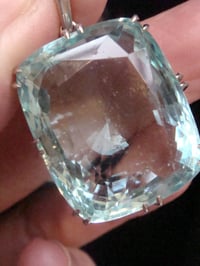 Image 9 of EDWARDIAN PLATINUM LARGE SUPERIOR NATURAL AQUAMARINE PENDANT 25.00CT