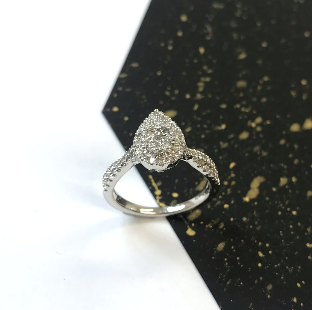 Image of Preloved Pear Halo Engagement Ring