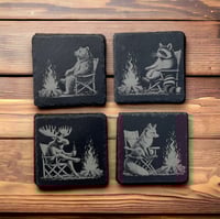 Image 1 of Wildlife Camping Coasters, Gifts for Campers, Home Bar Accessories