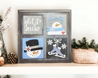 Image 1 of Winter/Snowman Leaning Ladder Inserts