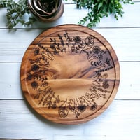 Image 1 of Engraved Lazy Susan/Wildflowers/Lazy Susan/Housewarming gift/Realtor Gifts/Personalized Lazy Susan