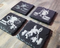 Image 3 of Farmhouse Slate Coasters Set of 4 | Rustic Farm Animal Decor |/Home Bar Accessories, Gift Idea