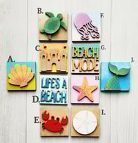 Image 3 of Beach Mini Ladder Inserts: Interchangeable Summer Decor