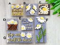 Image 3 of Handmade Daisy Tiles: Spring Tiered Tray Decor (4.25 x 4.25)
