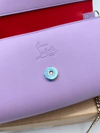 Image 14 of Christian Louboutin Loubi54 Lilac Calf Leather Gold Chain Bag