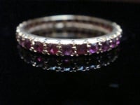 Image 3 of EDWARDIAN 18CT YELLOW GOLD NATURAL RUBY FULL ETERNITY RING SIZE Q 1/2