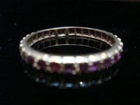 Image 4 of EDWARDIAN 18CT YELLOW GOLD NATURAL RUBY FULL ETERNITY RING SIZE Q 1/2