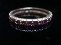 Image 8 of EDWARDIAN 18CT YELLOW GOLD NATURAL RUBY FULL ETERNITY RING SIZE Q 1/2