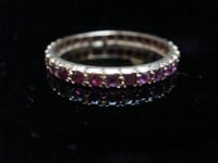 Image 10 of EDWARDIAN 18CT YELLOW GOLD NATURAL RUBY FULL ETERNITY RING SIZE Q 1/2