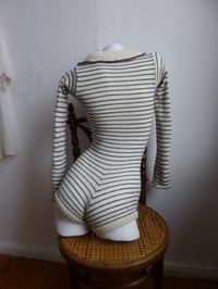 Image 5 of Striped polo collar onesie