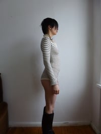 Image 4 of Striped polo collar onesie