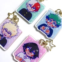 Image 2 of origin trio and other mha keychains