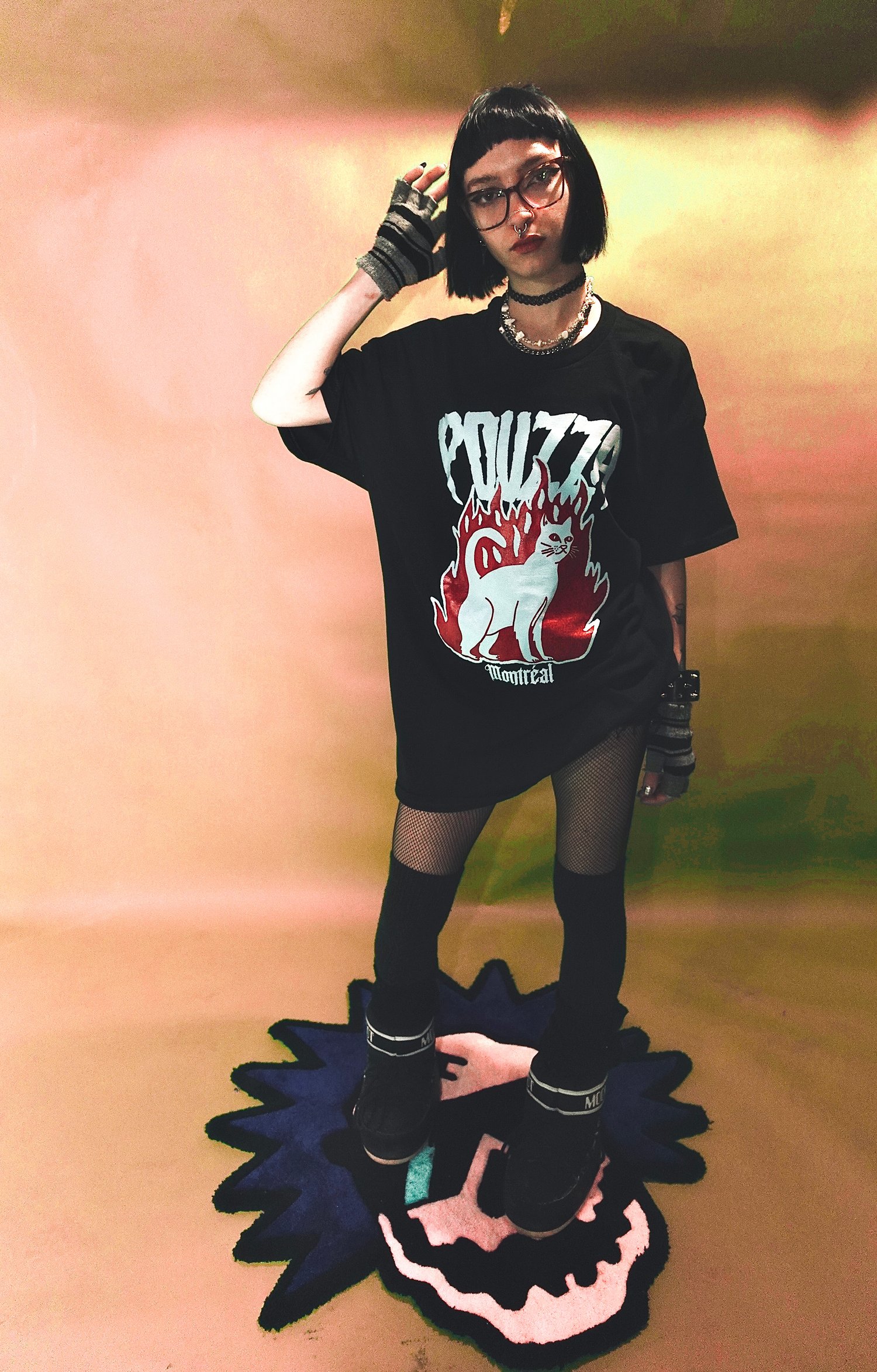 Image of Pouzza  " Chat En Feu " T-shirt 