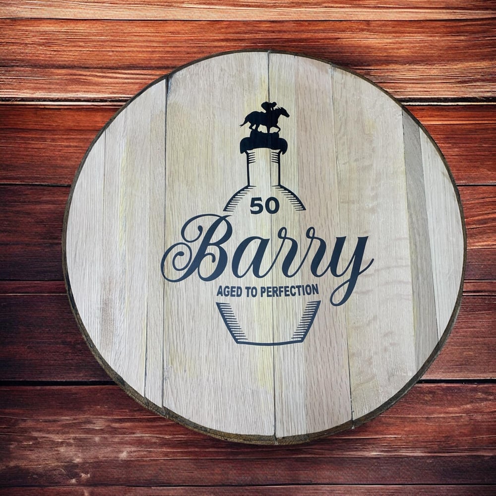Personalized Bourbon Barrel Head for Birthday’s