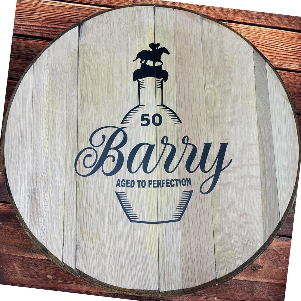 Personalized Bourbon Barrel Head for Birthday’s