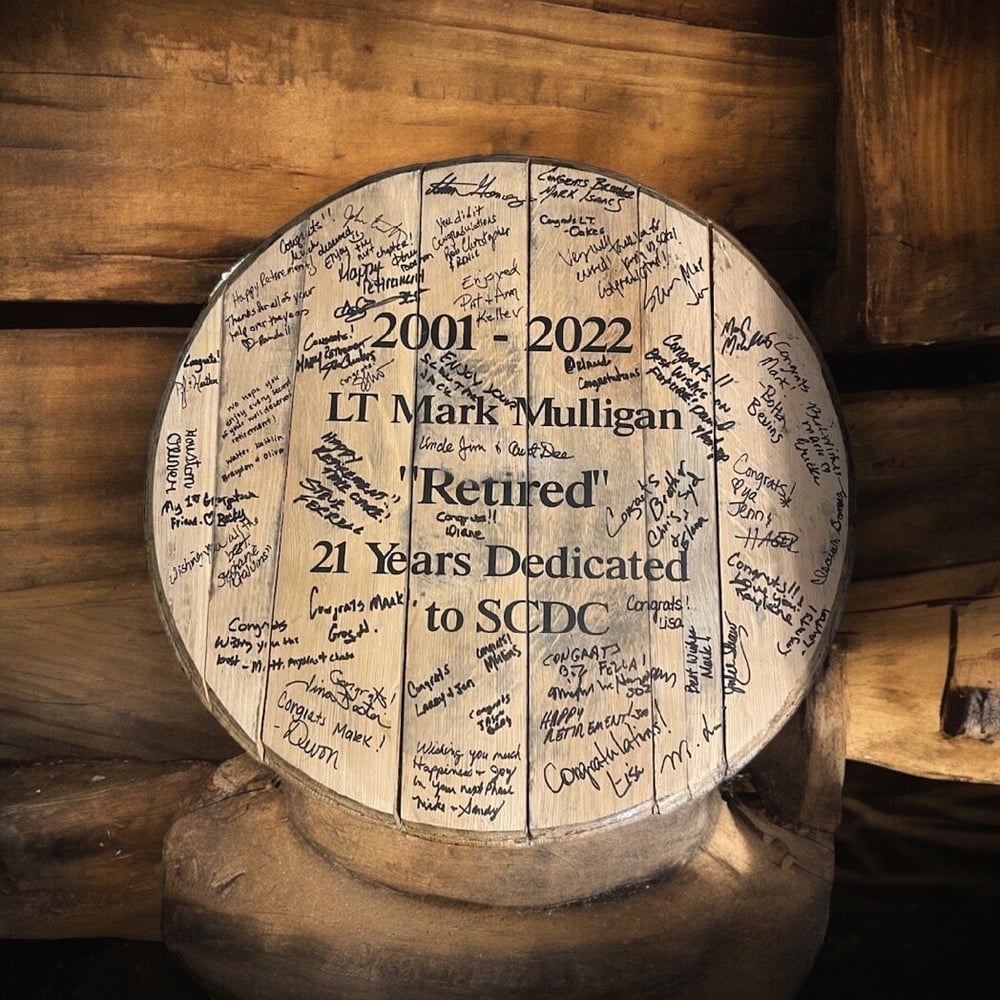 Personalized Bourbon Barrel Head Wedding Guest Book: Rustic Reception Decor