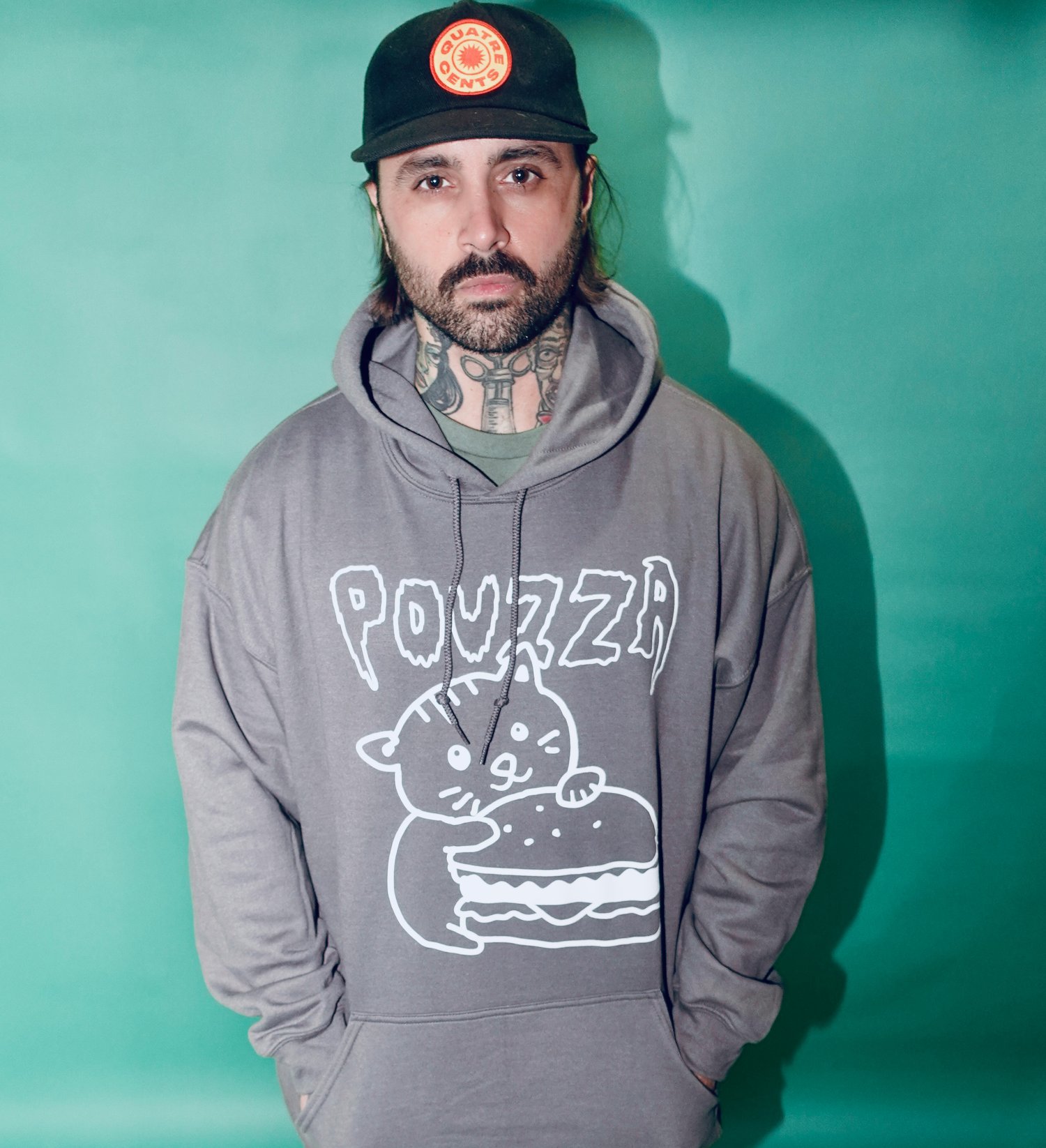 Image de Hoodie Pouzza " Chat-Burger " Pouzza hoodie ( 4 - XXL ONLY! )