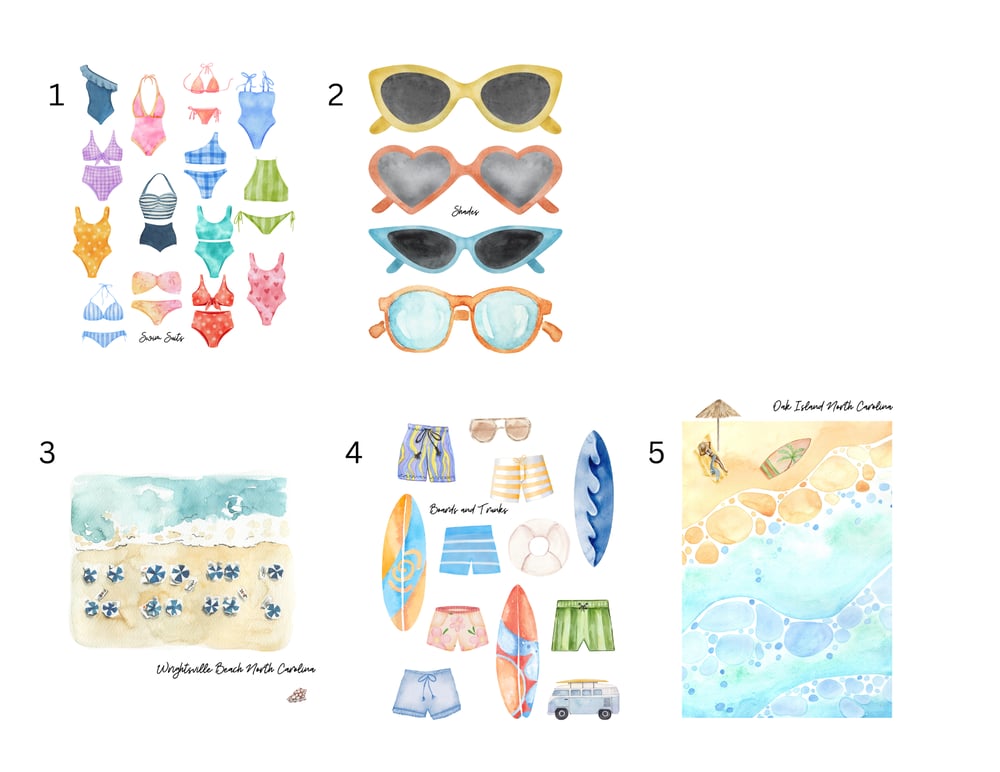 Image of Coastal Art Prints Set of 4 - 8 x 11 (Your choice)