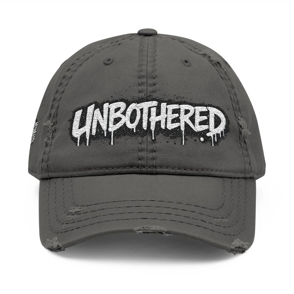 Image of Unbothered Distressed Dad Hat — Embroidered Casual Cap