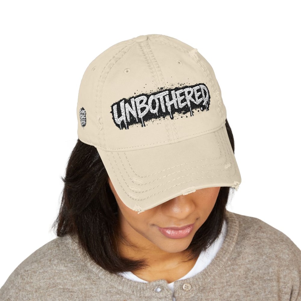Image of Unbothered Distressed Dad Hat — Embroidered Casual Cap