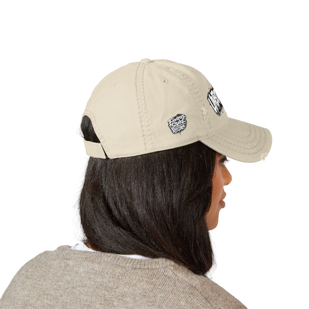 Image of Unbothered Distressed Dad Hat — Embroidered Casual Cap