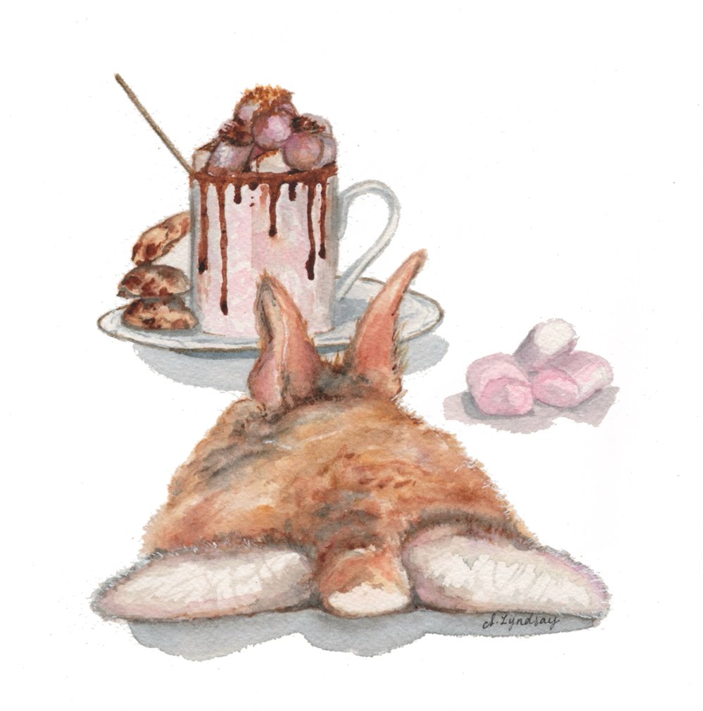 Image of ‘Hot Chocolate Bunny Butt’ A4 original