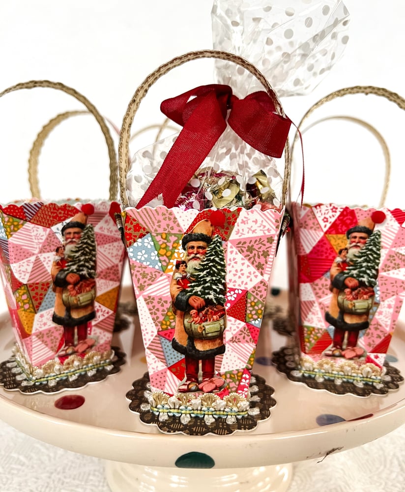 Image of Patchwork Santa Basket