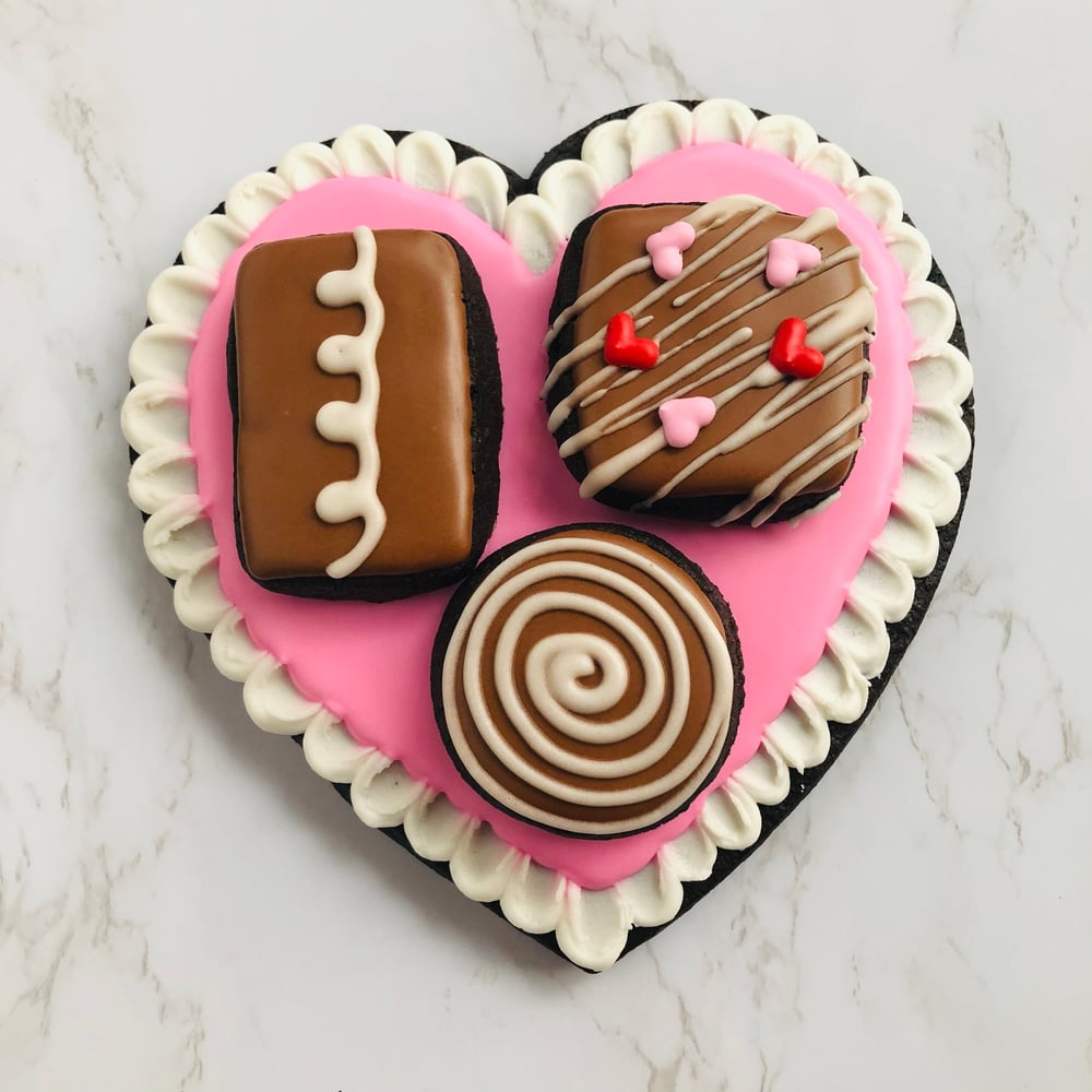 Image of Box of Chocolates (One very large 5” cookie plus three 2” cookies)