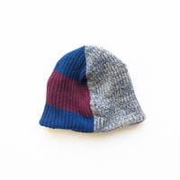 Image 4 of Upcycled Reversible Beanie crochet rose