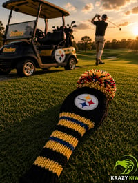 Image 3 of Pittsburgh Steelers custom Golf Club Cover hand knit logo NFL fan  gift-d91e6b5c
