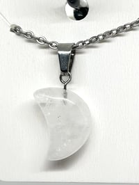 Image 1 of Clear Quartz Moon Necklace 