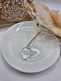 Image 3 of Hammered Ring Necklace with Heart