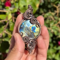 Image 6 of XL Labradorite “Portal” Pendant 🌈🌀
