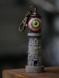 Image 1 of Commission- Ocular Lighthouse, bag/purse charm, small sculpture