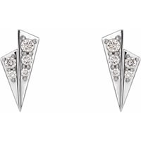Image 2 of Sterling Silver Natural Diamond Geometric Earrings
