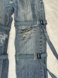 Image 4 of DENIM STRAP PANTS